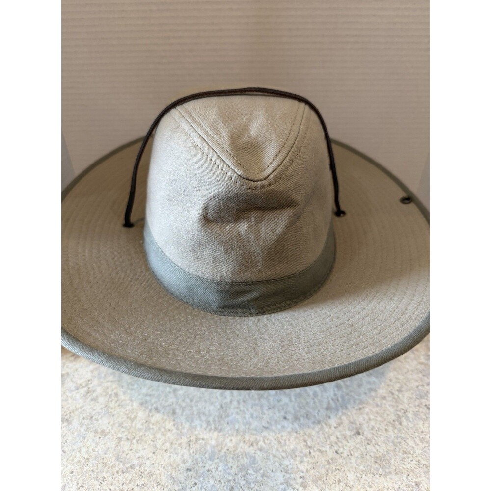 Cov-Ver Your World Safari Outback Hat Wide Brim 100% Cotton Khaki Sz M